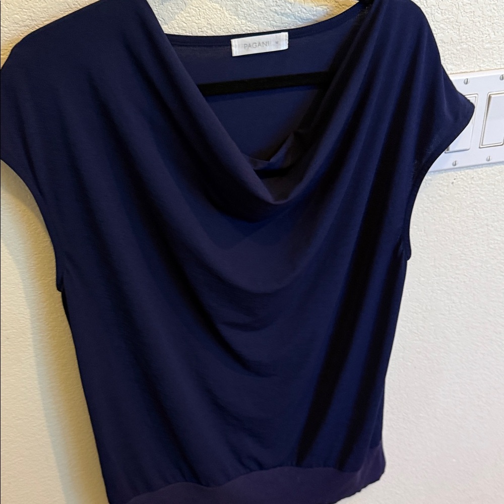Elegant Navy Blue Women's Top